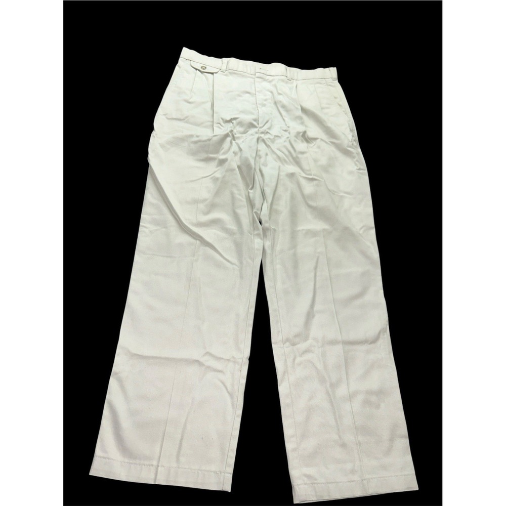 Haggar Mens Pleated Khaki Pants Beige 38x31 Casual 36x31 Actual